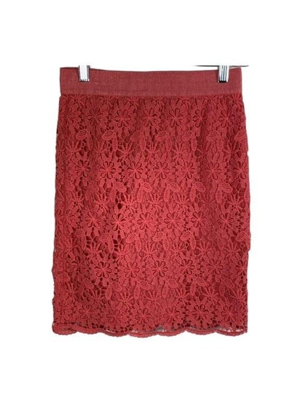 Ann Taylor Pencil Skirt Womens 00P Pink Floral Lace Work Office Petite